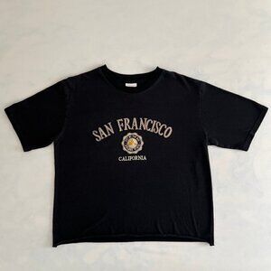 San Francisco Embroidered Cropped Tee Shirt